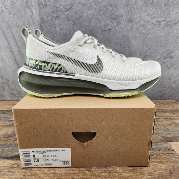 Nike ZoomX Invincible 3 Premium Size 9 Womens Light Bone Cargo Khaki Shoes